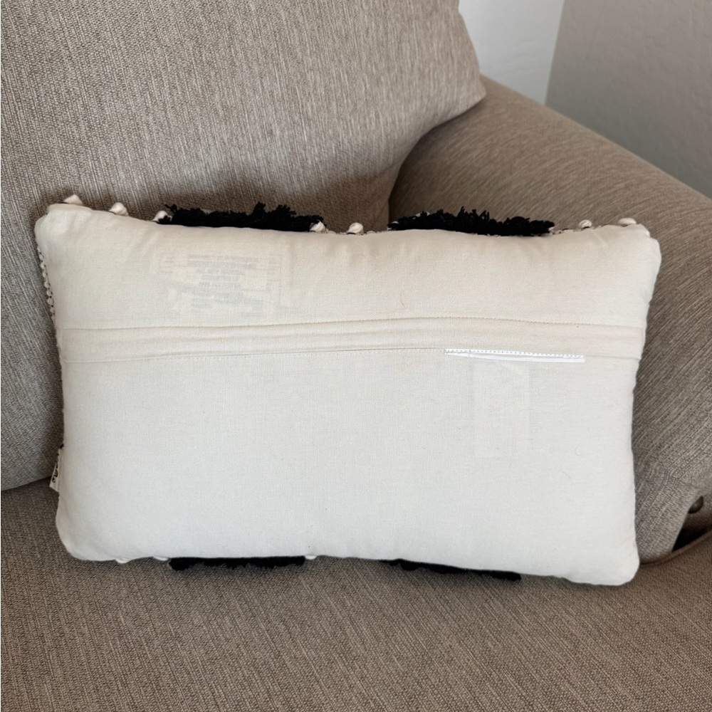 NWOT Kas Room Black and White Textured Throw Pillow - Picture 2 of 7